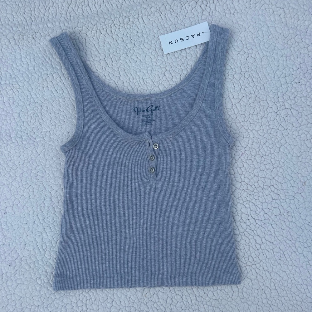 Brandy Melville Gray Fitted Ribbed Tank Top